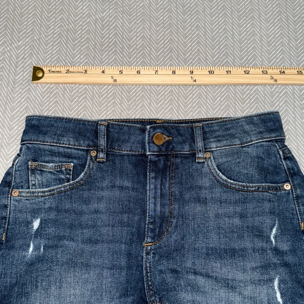 DL1961 Blue‎ Jean Shorts with Distressed Frayed Hem